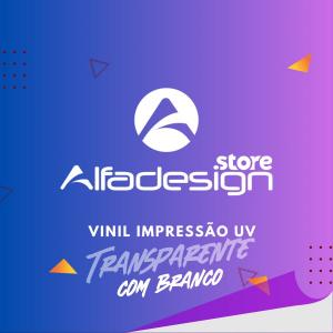 Adesivo em Vinil Transparente Impressão UV com Branco Adesivo Vinil 010 - Brilho ou Fosco Tamanhos Variados 4x0 Impressão UV com 2 passadas de tinta Branca Impressão UV A impressão UV possibilita maior durabilidade